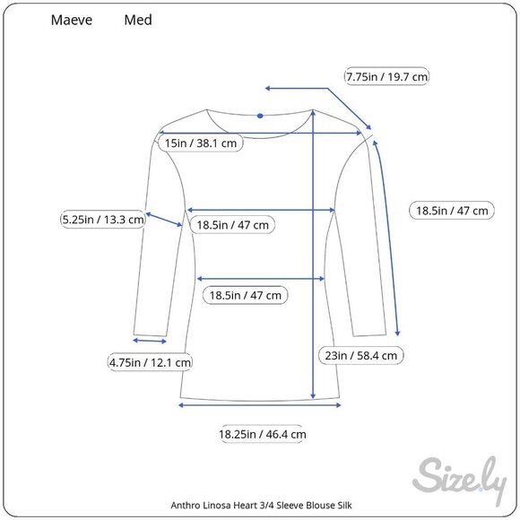 Maeve Anthropologie Linosa Heart Blouse 3/4 Sleeves Black White Silk Back Zip M - Picture 9 of 9